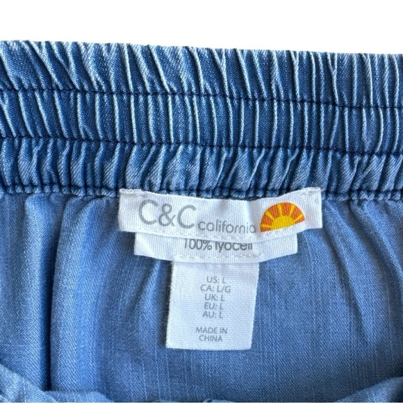C & C California 100% Lyocell Chambray Maxi Skirt Size Large. - Picture 4 of 5